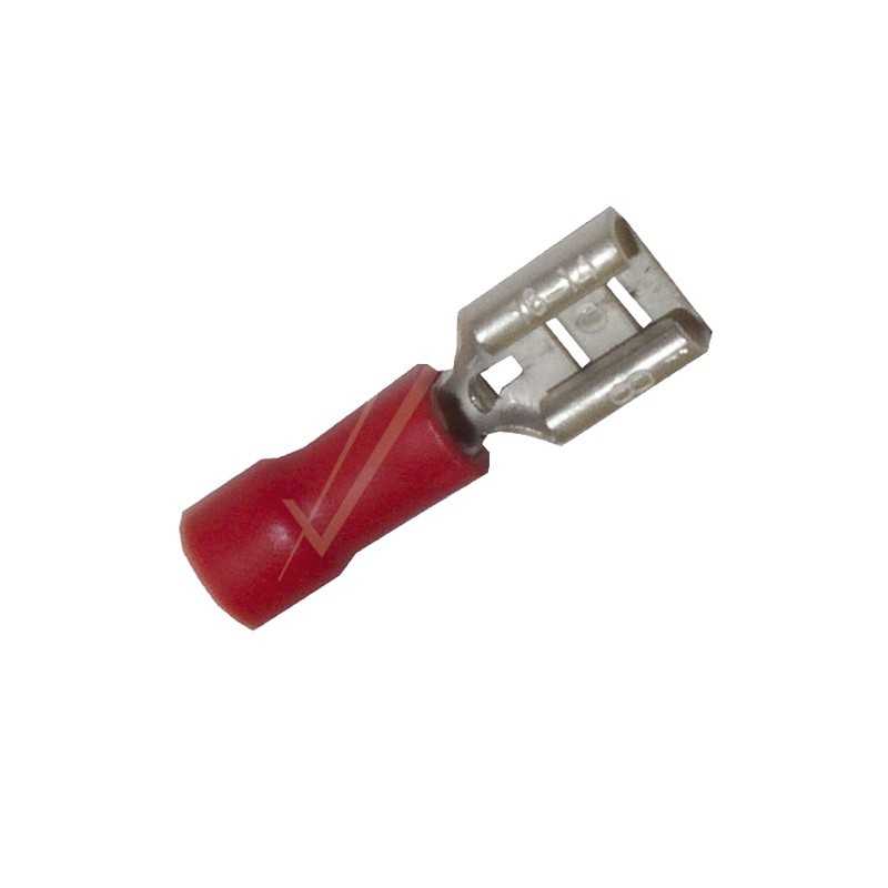 Cosse femelle 6.35 pre isole rouge x100