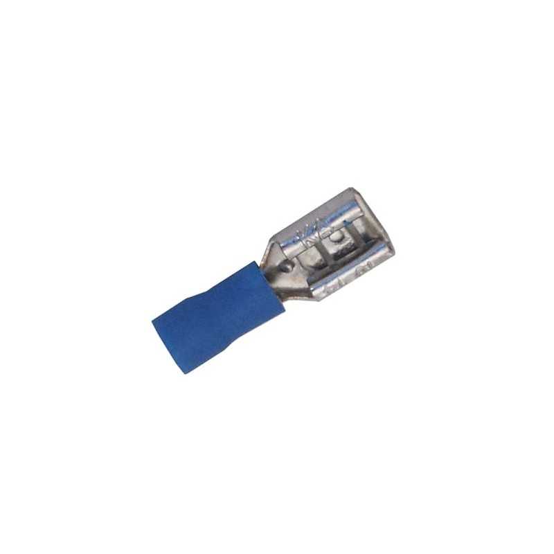 Cosse femelle 6.35 pre isole bleue x100