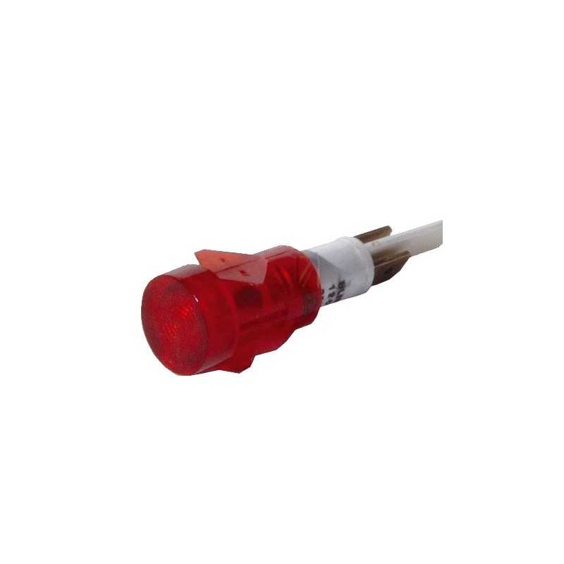 Piece detachee plaque electrique: voyant rond lumineux rouge diametre 13 mm 2 cosses 6.3x0.8 mm Piece detachee plaque electrique: voyant rond lumineux rouge diametre 13 mm 2 cosses 6.3x0.8 mm