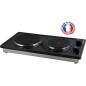 Réchaud table de cuisson noir modulable 2 feux 3000W Réchaud table de cuisson noir modulable 2 feux 3000W