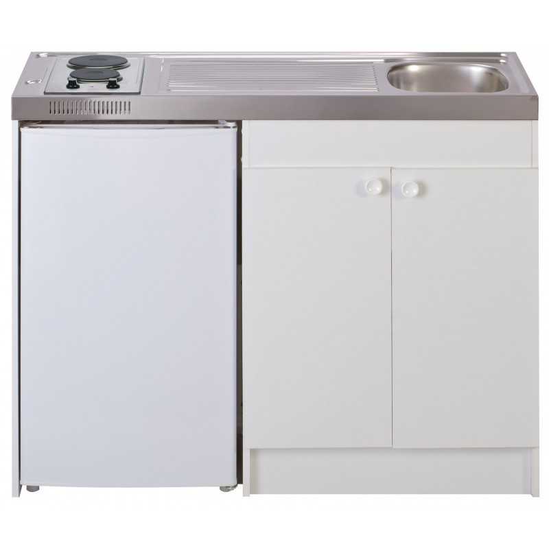 Kitchenette 140cm 1 domino électrique meuble 2 portes frigo Kitchenette 140cm 1 domino électrique meuble 2 portes frigo
