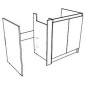 Kitchenette 140cm domino induction meuble 2 portes frigo 4* Kitchenette 140cm domino induction meuble 2 portes frigo 4*