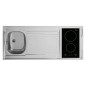Kitchenette 140cm 1 domino vitrocéramique manette meuble 2 portes frigo Kitchenette 140cm 1 domino vitrocéramique manette meuble 2 portes frigo