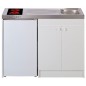 Kitchenette 140cm 1 domino vitrocéramique manette meuble 2 portes frigo Kitchenette 140cm 1 domino vitrocéramique manette meuble 2 portes frigo