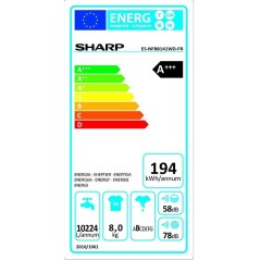 Lave-linge frontal 8kg 1400tr/min sharp