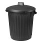 Poubelle extérieure 80l noir avec couvercle