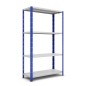 Rayonnage 4 tablettes charge 150kgs par niveau 30cm profondeur Rayonnage 4 tablettes charge 150kgs par niveau 30cm profondeur