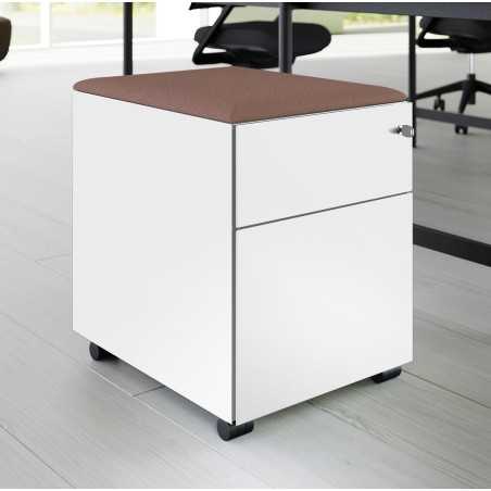 CAISSON MOBILE METAL 2 TIROIRS AVEC ASSISE