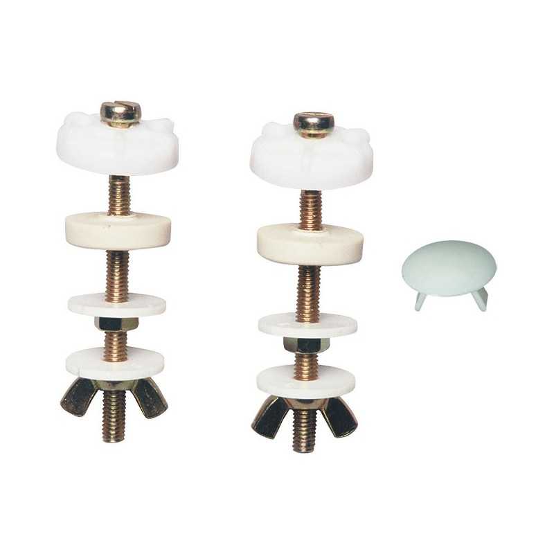 Jeu de vis metal et joint pour cuvette Wc