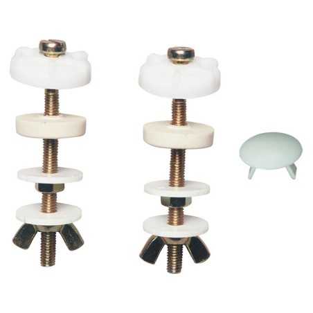 Jeu de vis metal et joint pour cuvette Wc