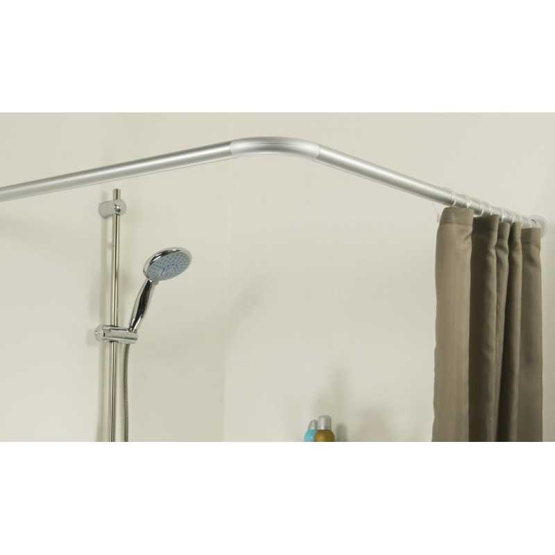 Barre de douche d'angle 80 x 80 cm diametre 25 mm blanche