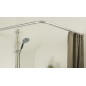 Barre de douche d'angle 80 x 80 cm diametre 25 mm blanche