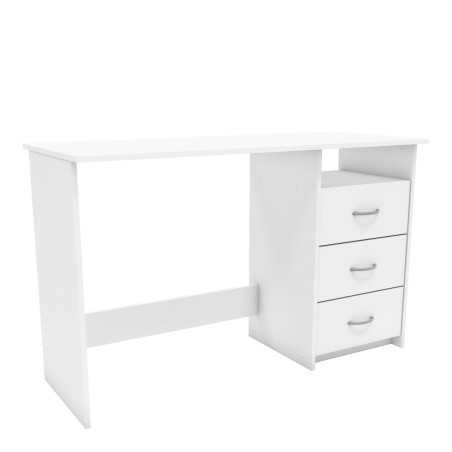 BUREAU 1 NICHE 3 TIROIRS L123CM P50CM BLANC