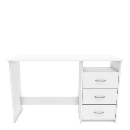 Bureau 1 niche 3 tiroirs l123cm p50cm blanc