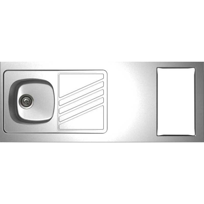 Dessus évier cuisinette 1 cuve l150 cm emplacement domino Dessus évier cuisinette 1 cuve l150 cm emplacement domino
