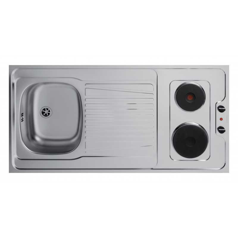 Dessus évier cuisinette électrique largeur 120 cm avec vidage complet Dessus évier cuisinette électrique largeur 120 cm avec vidage complet