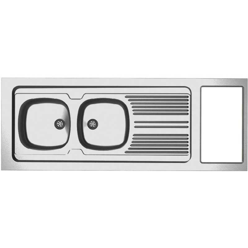 Dessus évier cuisinette 2 cuves l160 cm emplacement domino Dessus évier cuisinette 2 cuves l160 cm emplacement domino