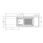 Dessus évier cuisinette 2 cuves l160 cm emplacement domino Dessus évier cuisinette 2 cuves l160 cm emplacement domino