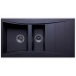 Évier 1,5 cuves 100 x 53 cm+ égouttoir Wave granité noir Évier 1,5 cuves 100 x 53 cm+ égouttoir Wave granité noir
