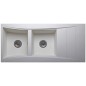 Évier 2 cuves 116 x 53 cm+ égouttoir Wave granité blanc Évier 2 cuves 116 x 53 cm+ égouttoir Wave granité blanc