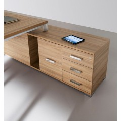 BUREAU BOIS PIETEMENT MÉTAL GRIS PLATEAU BLANC