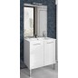 Ensemble meuble vasque 2 portes + miroir + applique led
