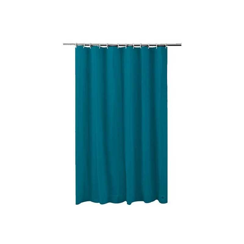 Rideau de douche textile bleu canard 100 % polyester l 180 x h 200 Rideau de douche textile bleu canard 100 % polyester l 180 x h 200