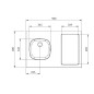 Dessus évier cuisinette 1 cuve l90 cm emplacement domino Dessus évier cuisinette 1 cuve l90 cm emplacement domino