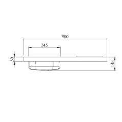 DESSUS ÉVIER CUISINETTE 1 CUVE L90 CM EMPLACEMENT DOMINO