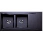 Évier 2 cuves 116 x 53 cm+ égouttoir Wave granité noir Évier 2 cuves 116 x 53 cm+ égouttoir Wave granité noir