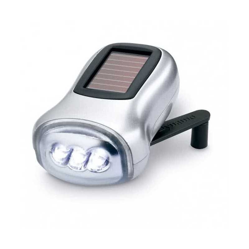 Lampe de poche dynamo et solaire