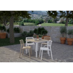 CHAISE POLYPROPYLENE ROUGE PIEDS ALUMINIUM ANODISÉ