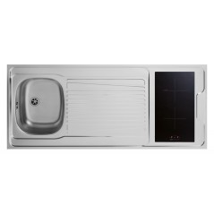 Kitchenette  domino  induc largeur 140cm sans réfrigérateur niche lv ou mal
