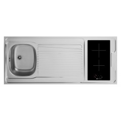 Kitchenette 140cm domino vitrocéramique manette sans réfrigérateur