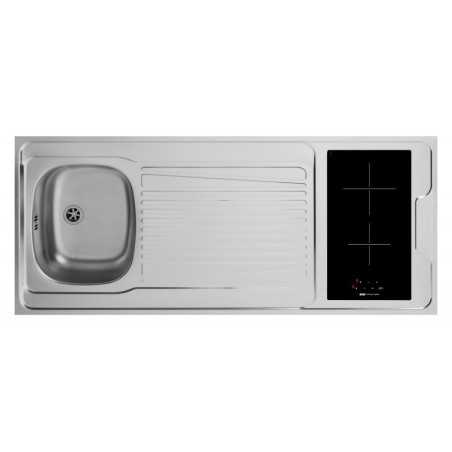Kitchenette 140cm domino vitrocéramique manette sans réfrigérateur