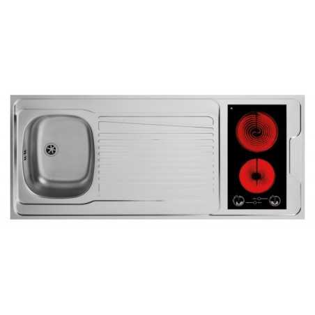 Kitchenette 140cm domino vitrocéramique sensitif sans réfrigérateur