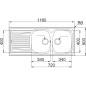 Évier 2 cuves l 116 x p 50+ égouttoir sparta décor anti-rayures Évier 2 cuves l 116 x p 50+ égouttoir sparta décor anti-rayures
