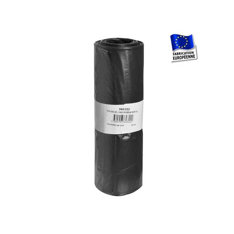 Rouleau 10 sacs poubelle noir 160 l