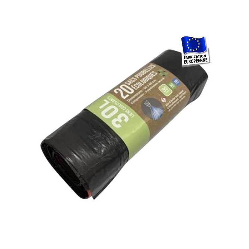 Sacs poubelle lien coulissant 30l rouleau de 20 Sacs poubelle lien coulissant 30l rouleau de 20