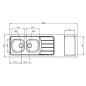 Dessus évier cuisinette 2 cuves l180 cm emplacement domino Dessus évier cuisinette 2 cuves l180 cm emplacement domino