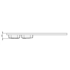 DESSUS ÉVIER CUISINETTE 2 CUVES L180 CM EMPLACEMENT DOMINO