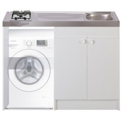 Évier cuisinette + domino gaz largeur 140 cm sans réfrigérateur NICHE LV OU MAL