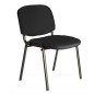 Chaise visiteur tissu noir 4 pieds peints en noir Chaise visiteur tissu noir 4 pieds peints en noir