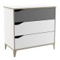Commode season trois tiroirs gris et blanc Commode season trois tiroirs gris et blanc