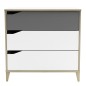 Commode season trois tiroirs gris et blanc Commode season trois tiroirs gris et blanc