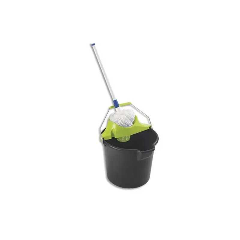 Ensemble de lavage espagnol seau 14 litres + essoreur + balai a frange Ensemble de lavage espagnol seau 14 litres + essoreur + balai a frange