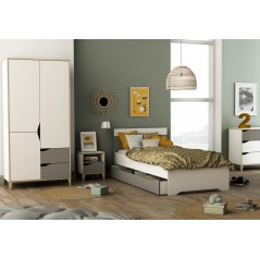 Season lit 90x200cm avec tete de lit sans sommier