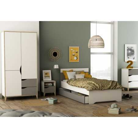 Season lit 90x200cm avec tete de lit sans sommier