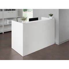 BUREAU ASKA 180X80CM PLATEAU PS PIED DROIT METAL BLANC