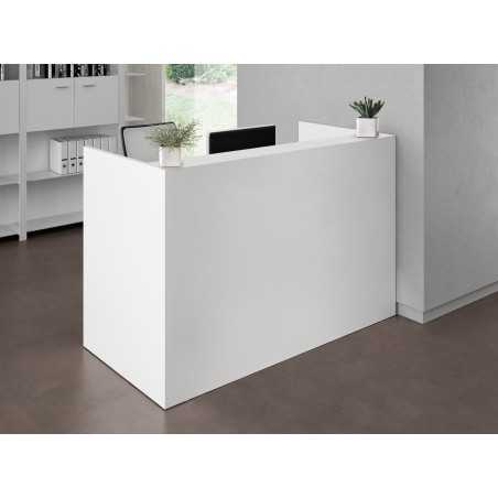 BUREAU ASKA 180X80CM PLATEAU PS PIED DROIT METAL BLANC